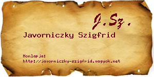 Javorniczky Szigfrid névjegykártya